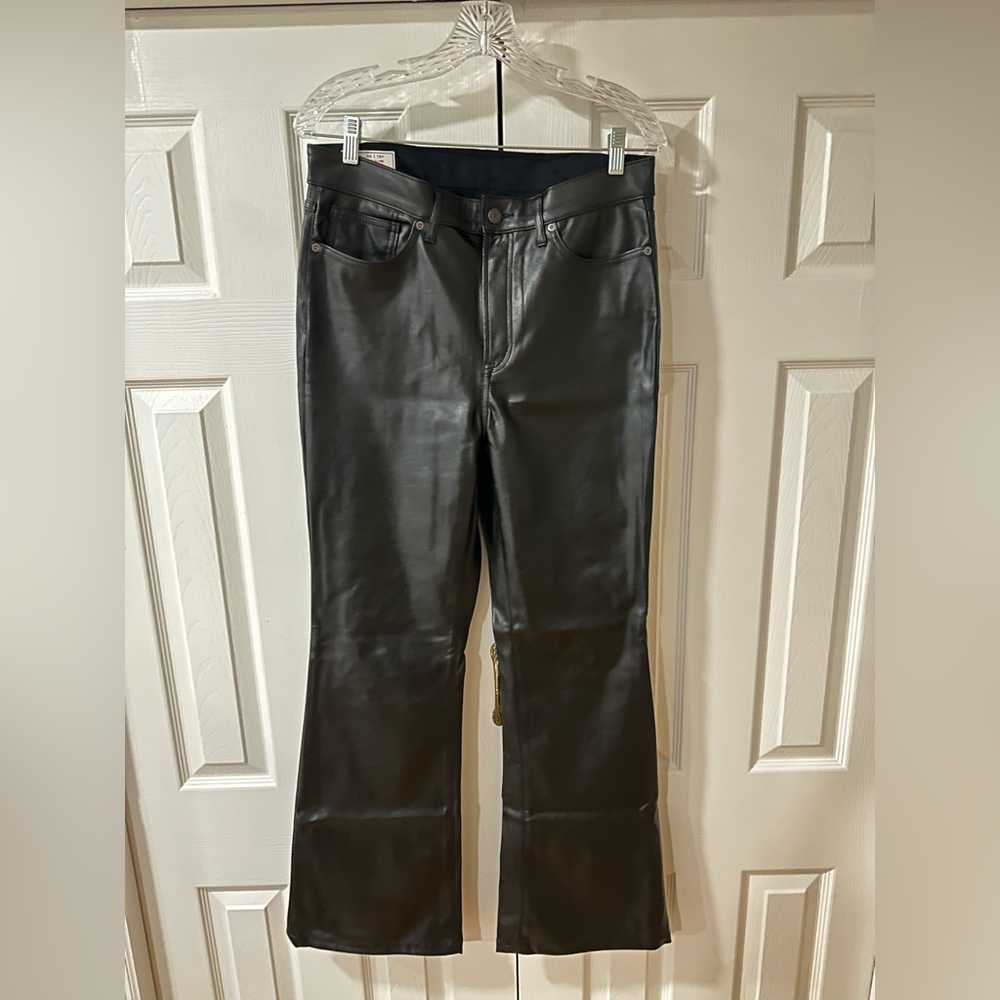 GAP High Rise Vegan Leather '70s Flare Pants